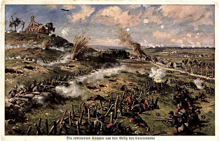 Perhaps a bit fanciful in its depiction of an attack, but in any case the French offensives in 1915 tended to be bloody failures