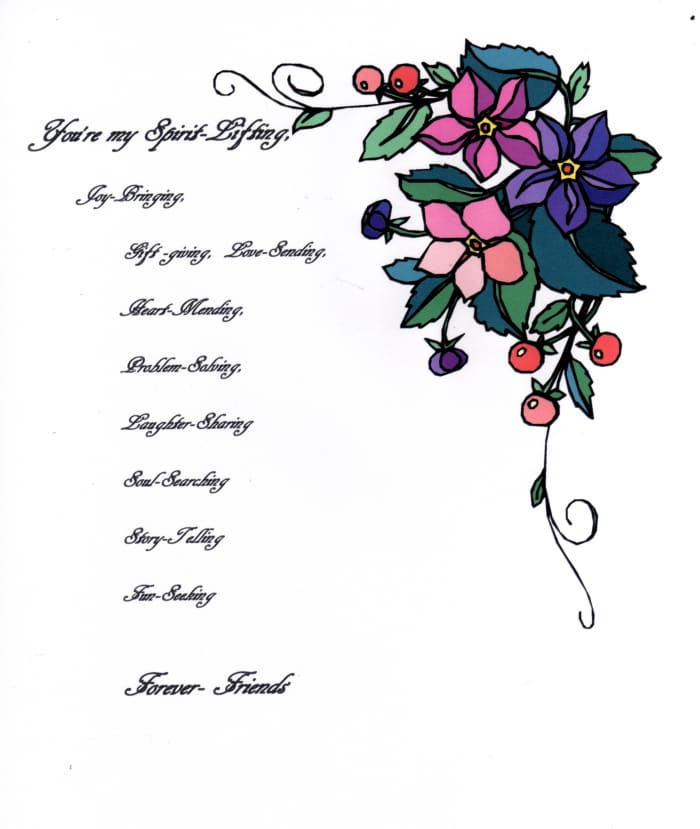 These are words on a note I copied from a card I sent to a friend the note said 9/15/2002 And, this is how I feel about YOU my Hubber Friends