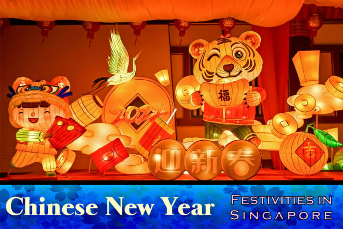 Chinese New Year in Singapore is a fascinating display of festive food, auspicious red and gold decorations, and enchanting street lights.