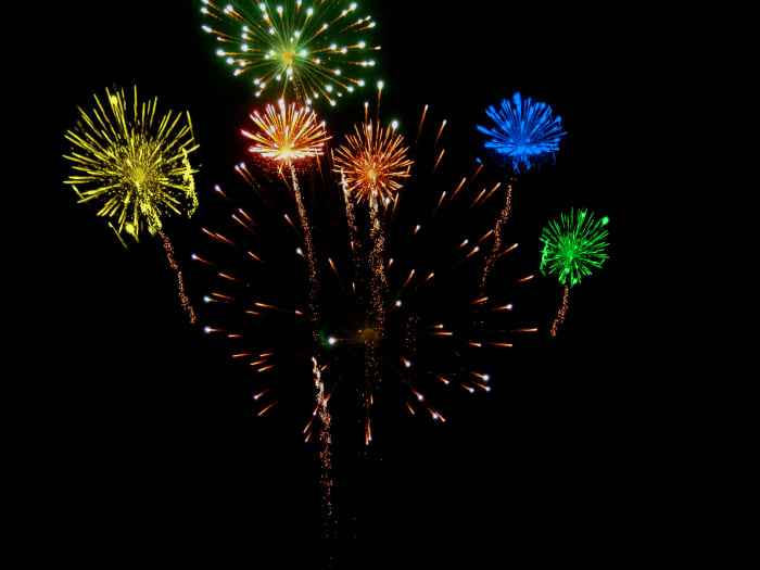 Experimenters found that adding certain metallic salts into the gunpowder mix produced fireworks with additional colors.