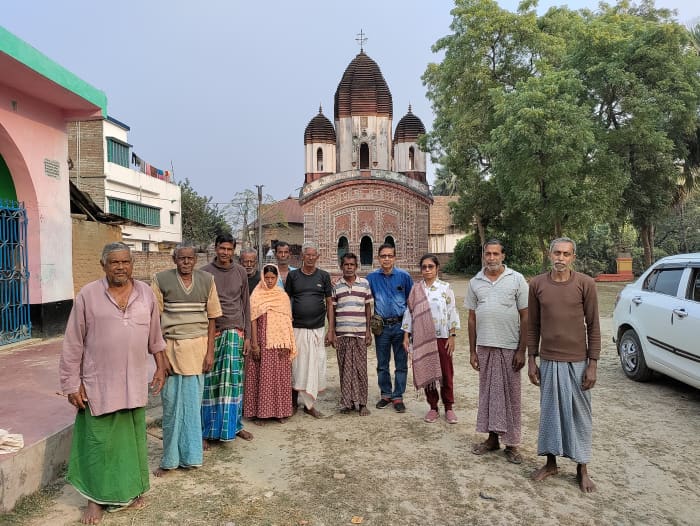 Very helpful villagers of Gobarhati village with author's friend Dr. Tilak Purkayastha and his daughter Tulika