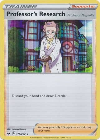 Professor's Research is another staple, widely played in the standard meta that allows players to discard their hands and draw seven cards.