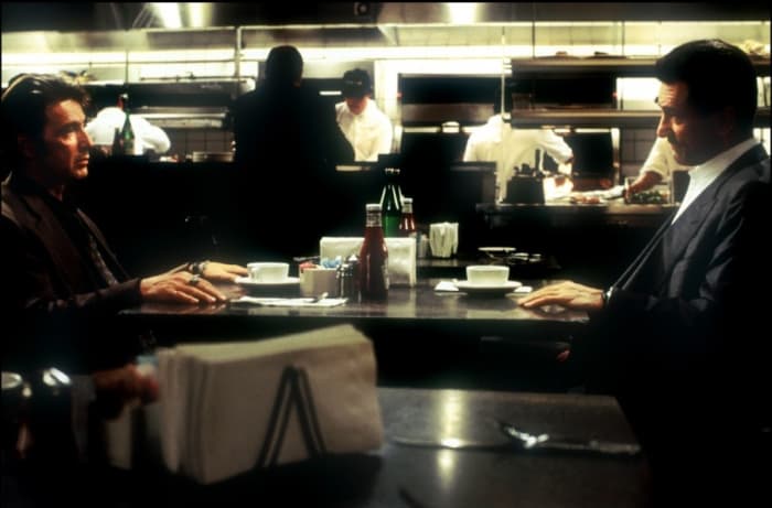 Pacino and De Niro are typically brilliant, playing off each other and depicting two sides of the same coin with unfathomable ease.