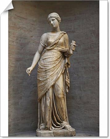 Muse. The Roman sculpture after an original of about 130 BC was restored by Bertel Thorvaldsen. Glyptothek. Munich. Germany.