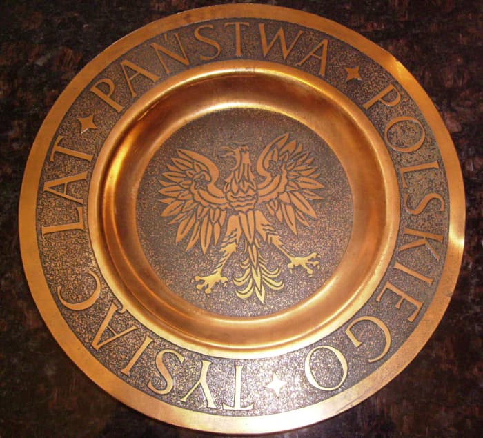 A Copper Plate found in my Zionist grandmother's Tel Aviv apartment reads: "Tysiac Lat Panstwa Polskiego" -- A Thousand years of Polish Sovereignty