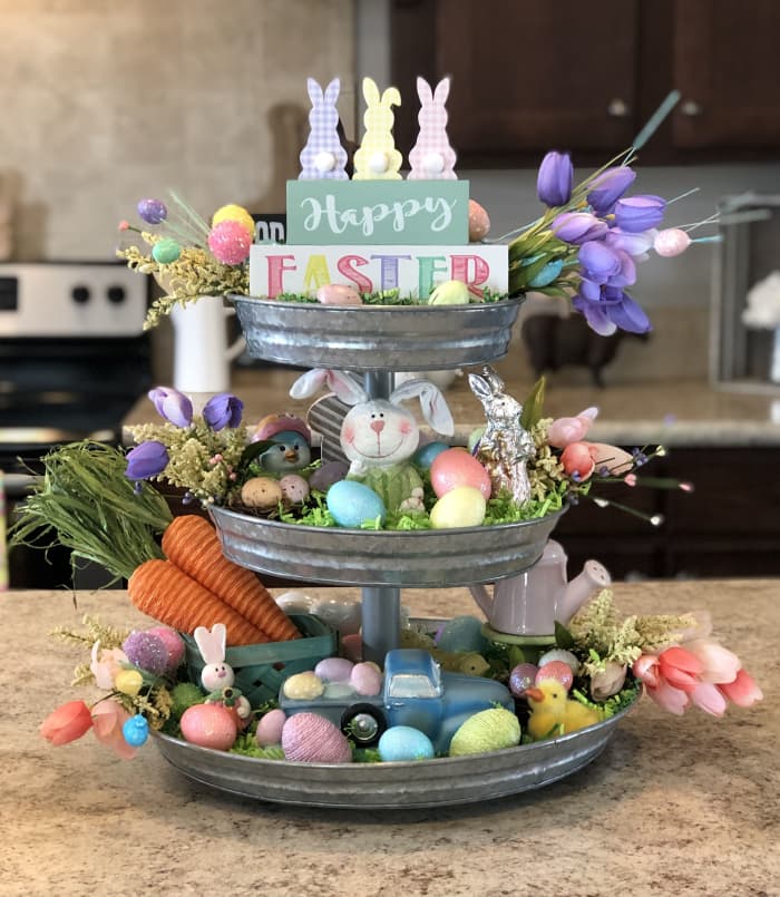 45+ Super Adorable Easter Tiered Tray Ideas that will have you Hopping ...