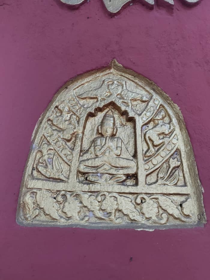 A picture of an Ahom king on the wall of Dirgheshwari temple in Bas-relief. Note the "Dragon', the Royal Emblem of the Ahom dynasty.