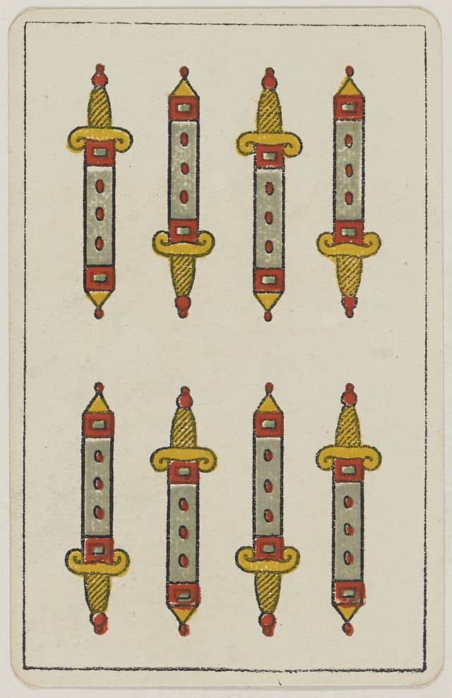The Eight of Swords indicates an indecisive situation. The situation must be solved in a timely manner or else something bad could happen.