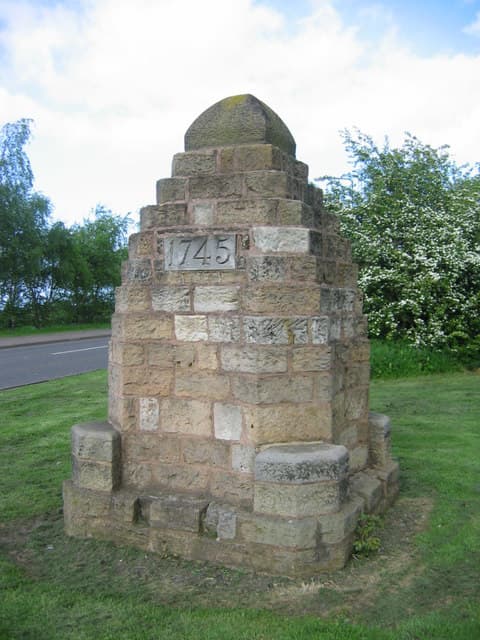 A cairn erected as a memorial to the 1745 Battle of Prestonpans near Edinburgh.