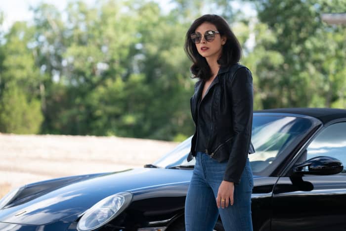 Morena Baccarin as Lorena Nascimento in the action/comedy, LAST LOOKS, an RLJE Films release. Photo courtesy of RLJE Films.