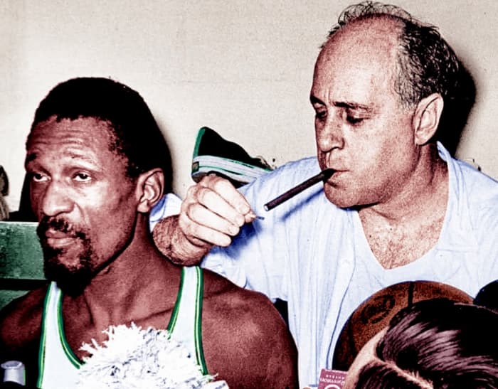 Russell and Auerbach celebrating another championship.