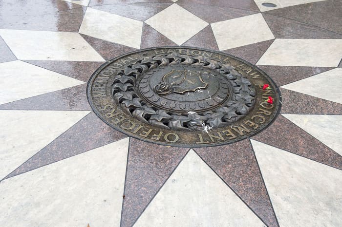 Law Enforcement Explores' wreath at the National Law Enforcement Memorial, in Washington D.C.