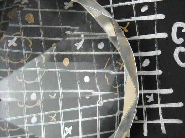 Cristal Argento: a graphic score by Oscar Edelstein distorted by a glass cristal © Deborah C Procter