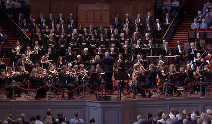 Audience listening to concert of Netherlands Radio Philharmonic Orchestra, 2017.