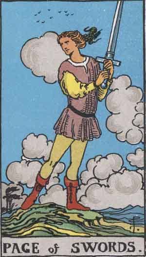 The Page of Swords is an excellent student and apprentice. He is driven by practicality, stability, logic, and wisdom. He has unmatched potential. He is at the top of the class.