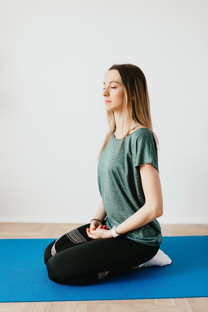 Meditate in a quiet room. Bring along the color blue with you.