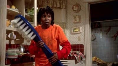 Goldberg's charisma makes her a memorable character but sadly doesn't get much in the way of decent comedy.