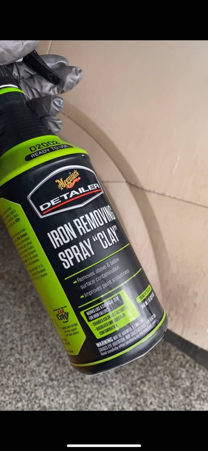 There are many iron removing products but Meguiars is super is easy to find in all auto parts stores and at Walmart.