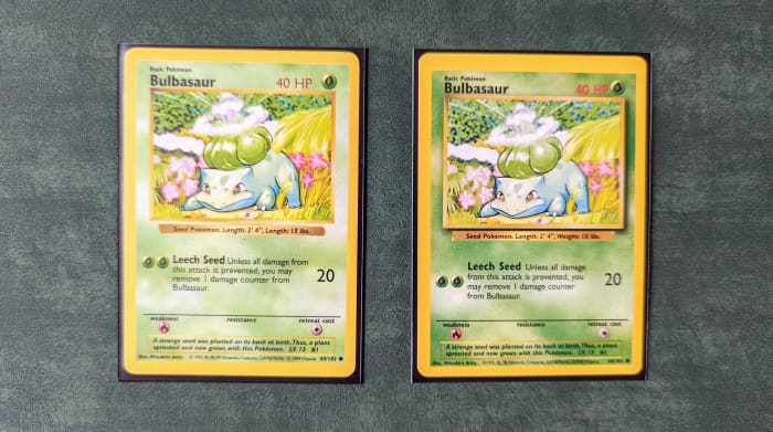 Shadowless Base Set Bulbasaur (Length Error) & Unlimited Base Set Bulbasaur