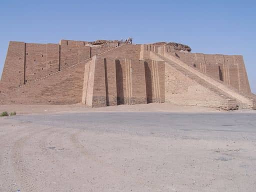 The ruins of the ziggurat (holy mountain) of Ur in Iraq. In the most powerful city-states, the temple usually sat atop a ziggurat that lifted it high above, so it could be seen even by farmers working outside the city walls.