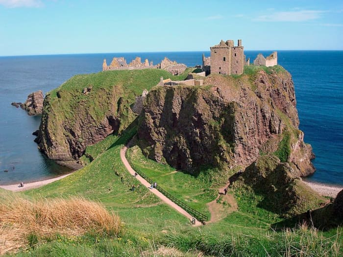 Dunnotar Castle, the 1st hiding place of the Honours of Scotland in 1652.