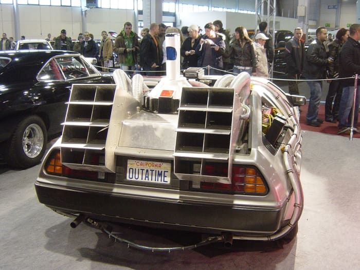 A DeLorean as it appeared in 'Back To The Future'.