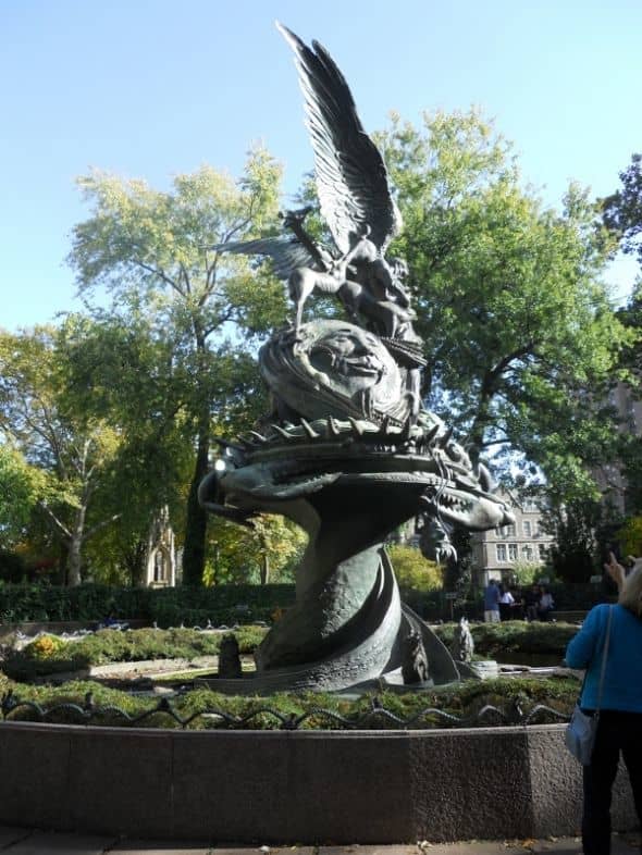 Peach Sculpture in The Children's Sculpture Garden adjacent to St. John The Divine church