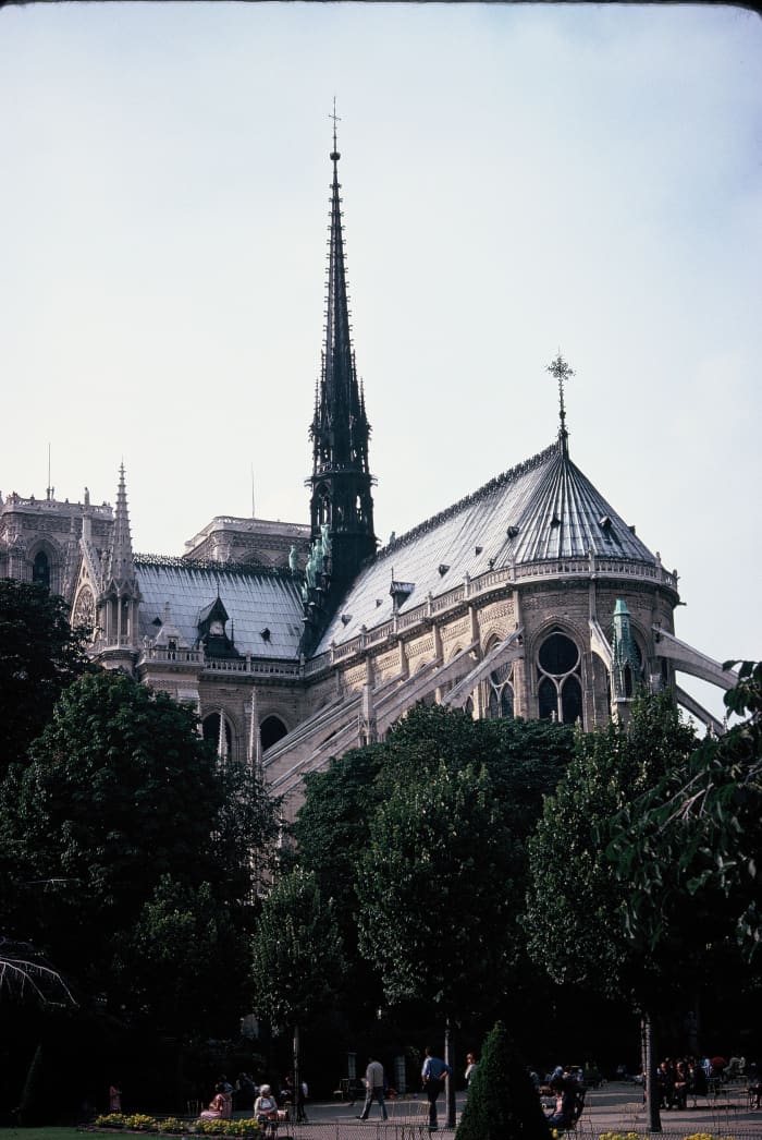 Exterior view of Cathedral of Notre Dame de Paris