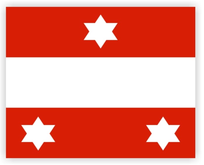 This flag was stipulated by the law in 1915 as the rank flag of the Austro-Hungarian Admiral but it was not used.