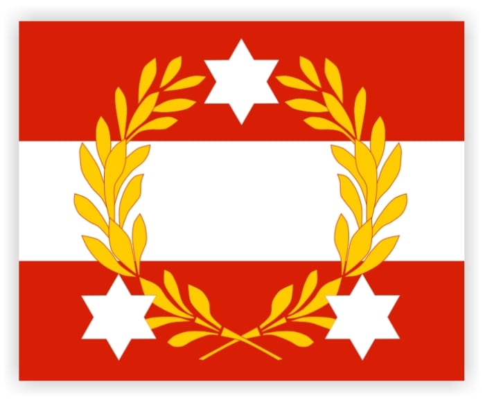 This flag was stipulated by the law in 1915 as the rank flag of the Austro-Hungarian Groß-Admiral but it was not used.
