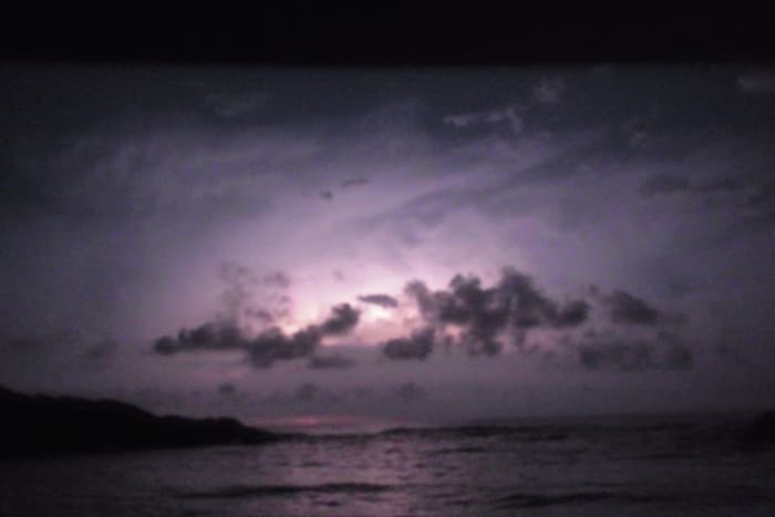 All of the light in this photo was created by the lightning storm on Cabo beach! It was incredible, never seen anything like it.
