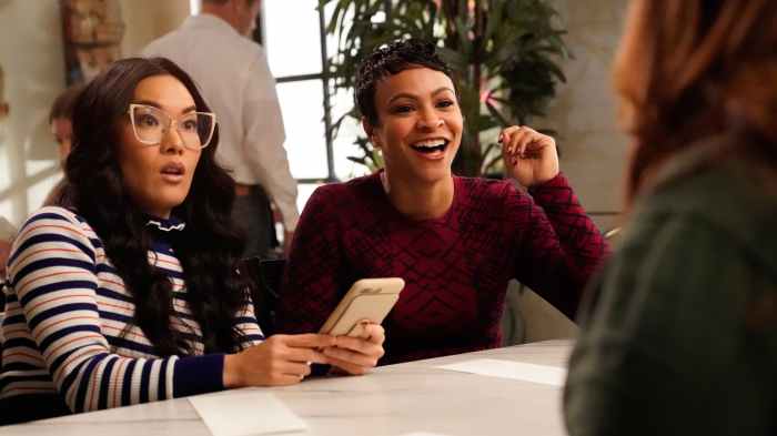 Ali Wong (left) on "American Housewife"