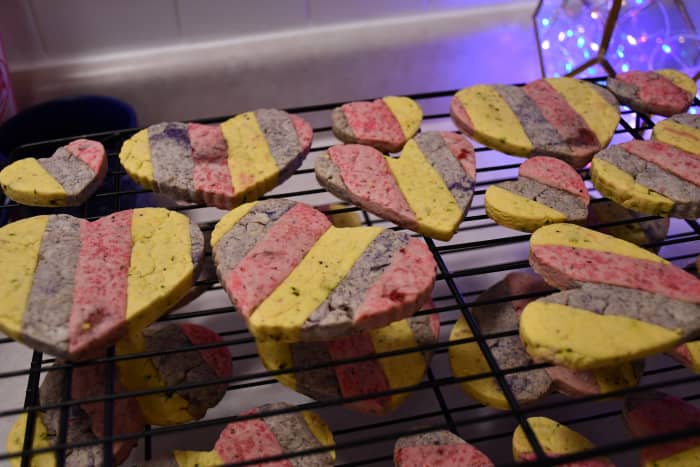 My heart-shaped cookies were the end result of the dough that was formed using the Kitchenin paddle attachment.