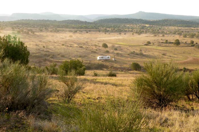 This is a view of our campsite from a nearby hill. When we arrived, we were alone in the beautiful valley.
