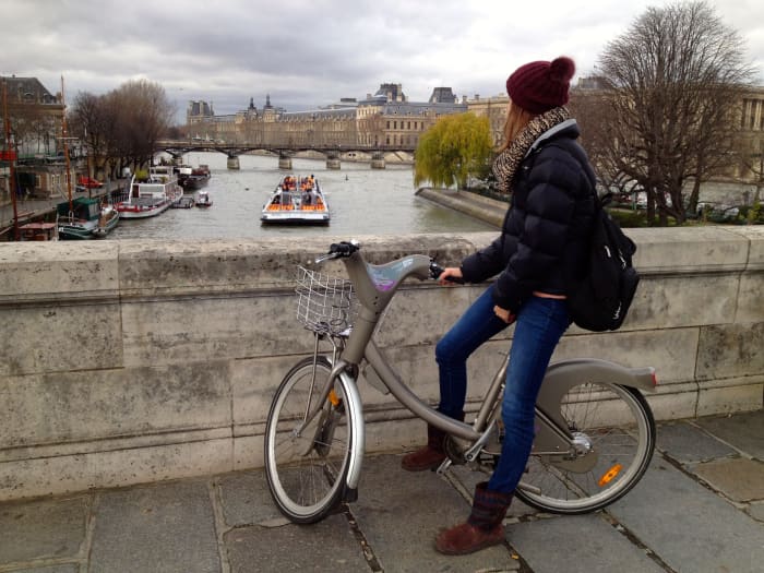 The French government encourages people to use the bike instead of motored vehicles to reduce the pollution in the city...plus cycling of course is the safest and easiest way to travel around the city...