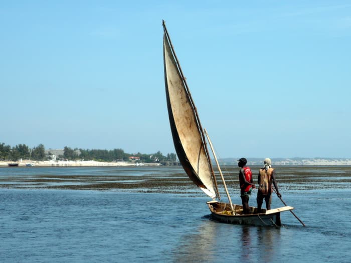 dhow sailors at malindi waters