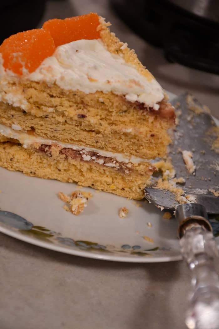 My cake was the end result of the batter and buttercream that were formed with the Kitchenin whisk. I had no complaints about this cake! It came out perfectly.