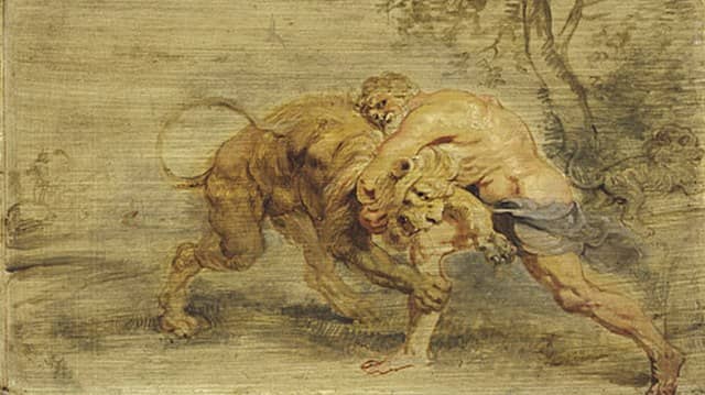 Lion of Nemea in a battle with Herakles. Painting was created by Peter Paul Rubens. | Leo is associated with lions, kings, strength, and masculinity.