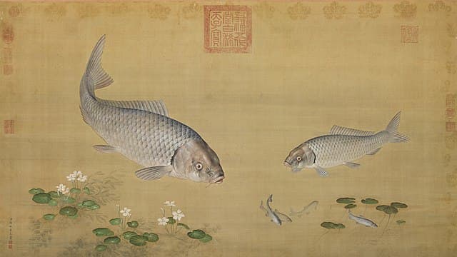 Aquatic Plants and Fish by Giuseppe Castiglione in the 18th century. | Pisces is considered the twin fish. Pisces is associated with sagacity, love, and sacrifice.