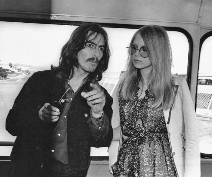 George Harrison makes it clear to his wife Patti Boyd that there are dozens of groupies waiting for him outside.