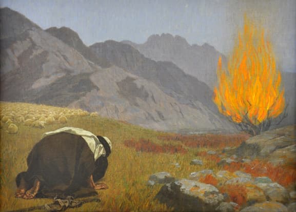 Moses at the Burning Bush by Gebhard Fugel (1863-1939) It's not wasted time to occasionally remove our sandals (cares) and approach the living Flame to gain motivation.