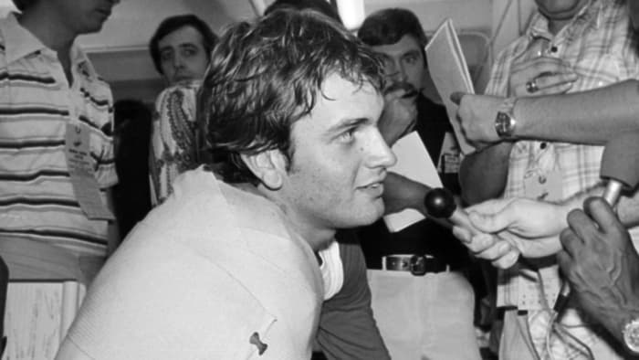 The shy Welch was besieged by reporters after the game. He was at a loss for words, describing himself later as rude.
