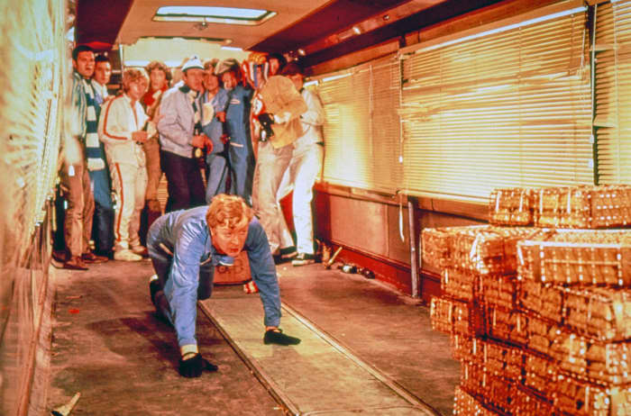 One of the greatest cliff-hangers in cinema history, 'The Italian Job' is a huge amount of fun even for non motoring enthusiasts.