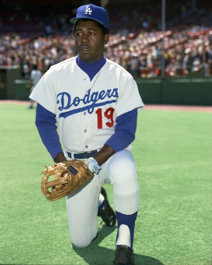 Longtime player and coach, Jim Gilliam (1928-1978). His sudden death inspired the Dodgers going into the Series.