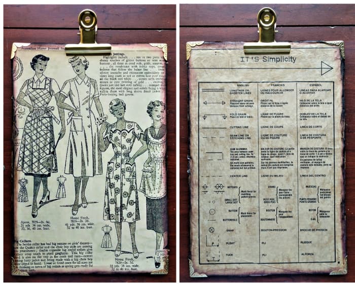The image on the left is from a page in a 1951 fashion magazine. The image on the left is from a dress pattern.