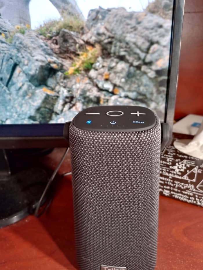 While, because it is battery powered, this speaker will not be normally used with my desktop, it would be a great addition to a laptop computer
