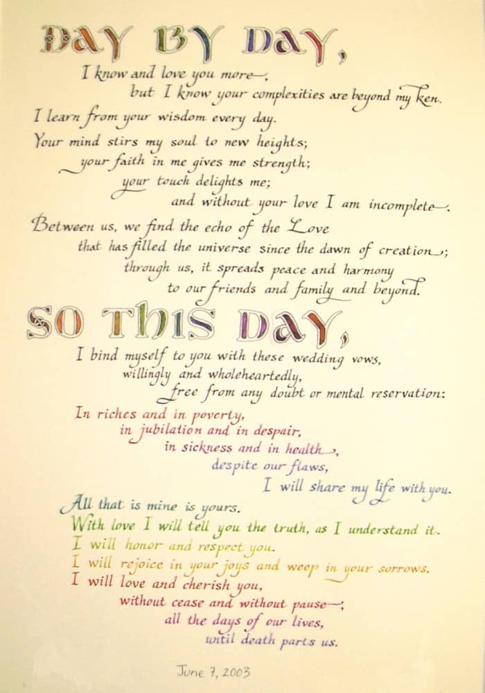 Wedding vows