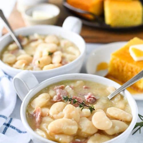 I use a ham hock in this recipe as a seasoning because it gives the beans great flavors, You can buy ham hocks at your local butcher's shop or super market, they are reasonable and will add so much flavor to your dish.