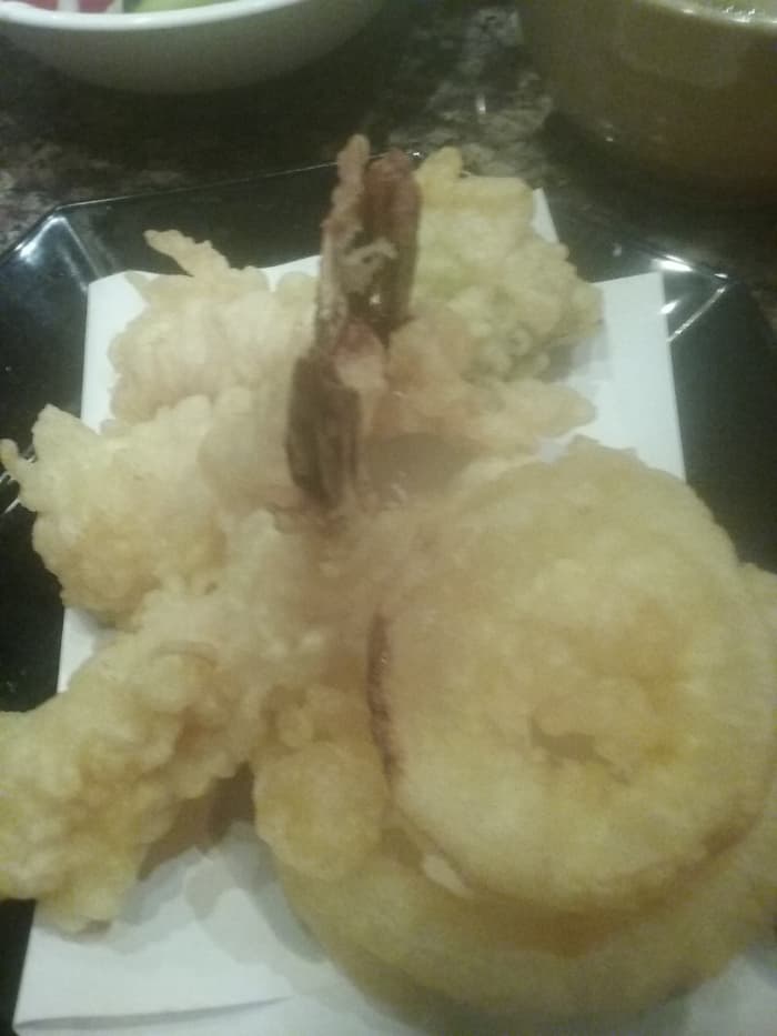 Light golden fried and crispy, the shrimp tempura at Arigato Japanese Steak and Seafood House restaurant in Greensboro, North Carolina was very delicious.
