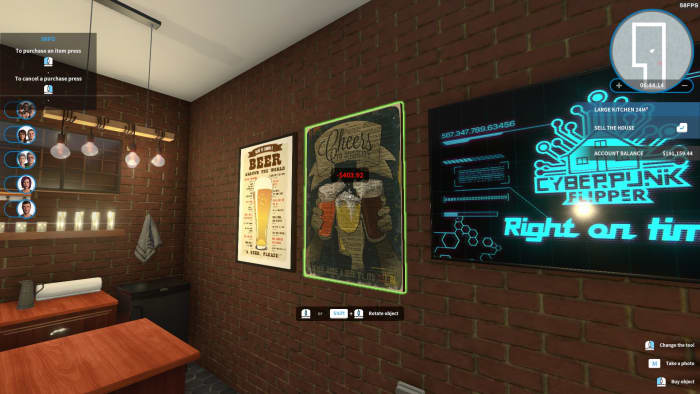 Here's the artwork in the game! I was working on a bar for the basement of a house I was renovating.